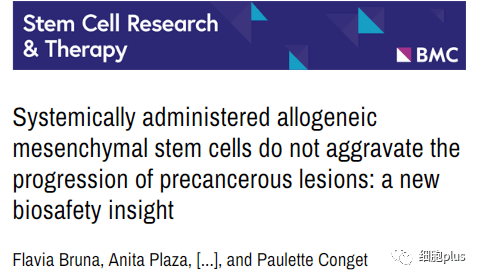 系統(tǒng)性施用同種異體間充質(zhì)干細(xì)胞不會(huì)加劇癌前病變的進(jìn)展：新的生物安全見解