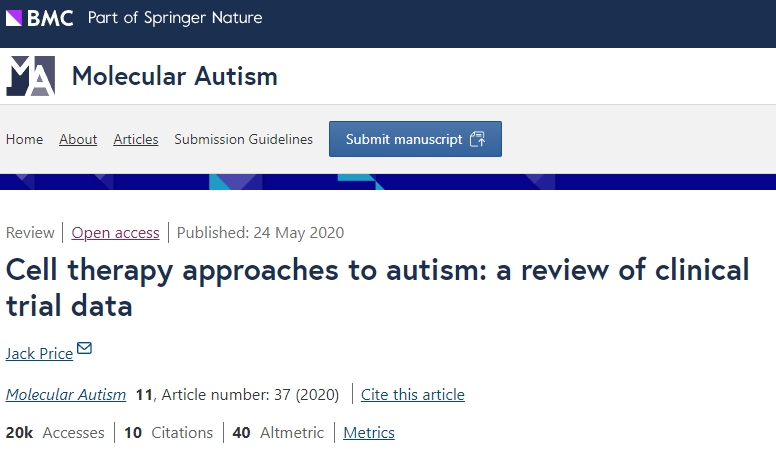 自閉癥的細胞治療方法:臨床試驗數據回顧 自閉癥的細胞治療方法:臨床試驗數據回顧