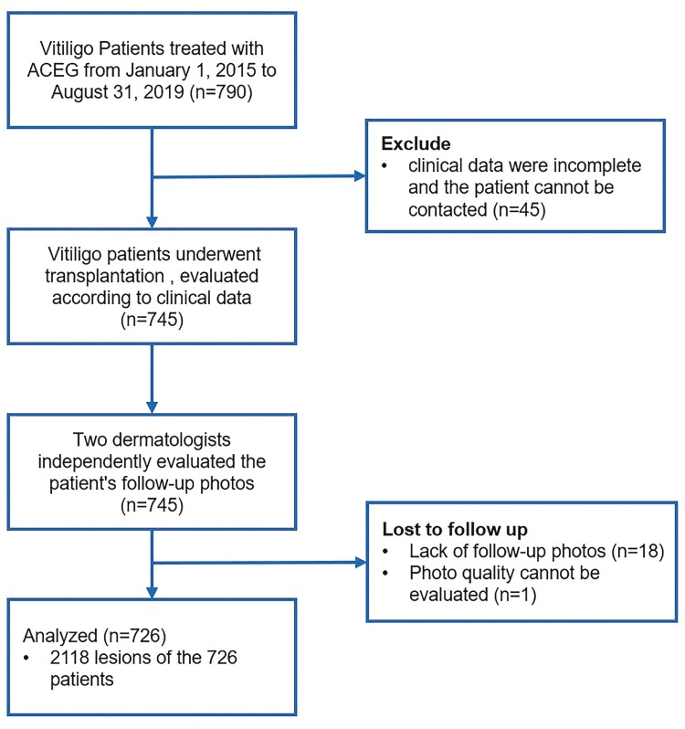 圖1:自體干細(xì)胞移植治療白癜風(fēng)的流程圖 圖1:自體干細(xì)胞移植治療白癜風(fēng)的流程圖