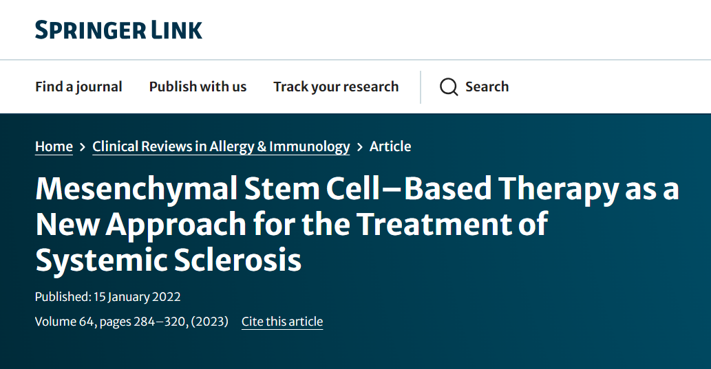 間充質(zhì)干細(xì)胞療法是治療系統(tǒng)性硬化癥的新方法
