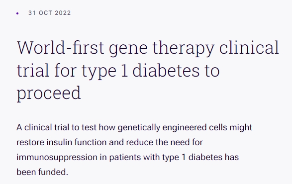 全球首個二型糖尿病基因治療臨床試驗即將啟動 全球首個二型糖尿病基因治療臨床試驗即將啟動
