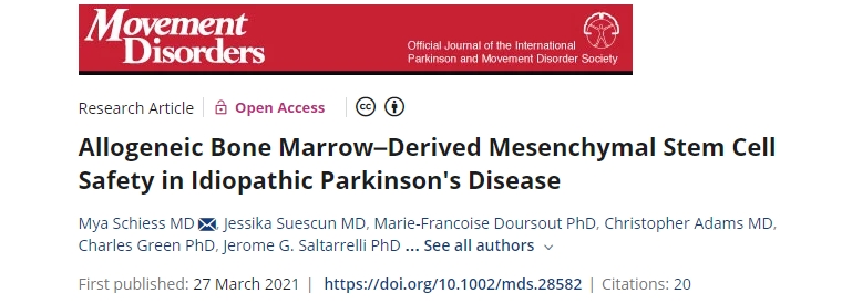 同種異體骨髓間充質干細胞在特發(fā)性帕金森病中的安全性 同種異體骨髓間充質干細胞在特發(fā)性帕金森病中的安全性