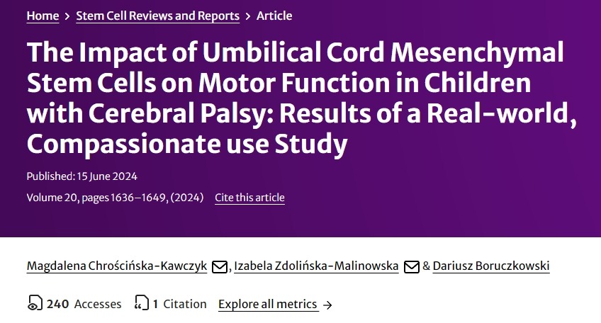 臍帶間充質干細胞對腦癱兒童運動功能的影響 臍帶間充質干細胞對腦癱兒童運動功能的影響