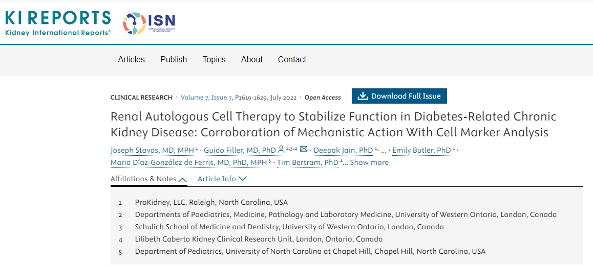 國際腎臟病報告：自體細胞療法可穩(wěn)定和改善腎功能，可能阻止2型糖尿病腎病的進展