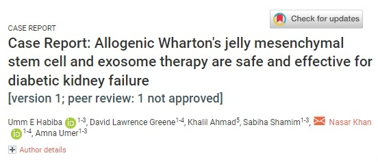 同種異體華通氏膠間充質(zhì)干細(xì)胞和外泌體療法對(duì)糖尿病腎衰竭安全有效 同種異體華通氏膠間充質(zhì)干細(xì)胞和外泌體療法對(duì)糖尿病腎衰竭安全有效